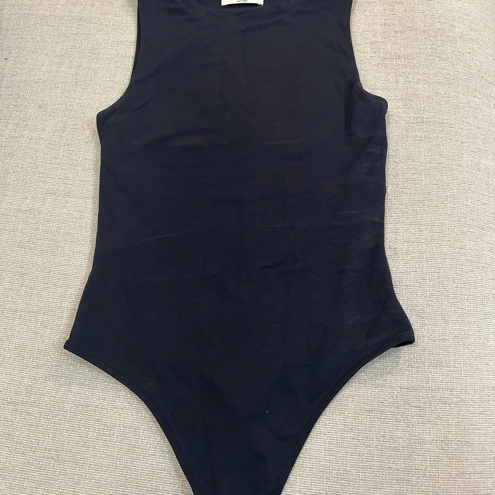 Aritzia Black Sleeveless Scoop Bodysuit